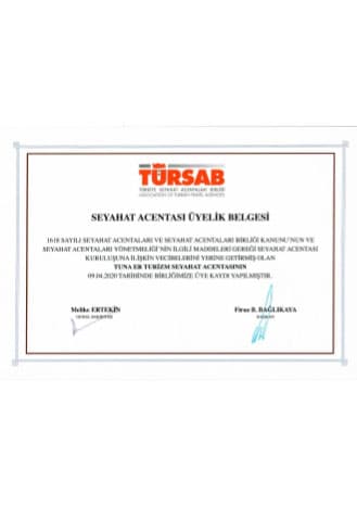 TÜRSAB Üyelik Belgesi